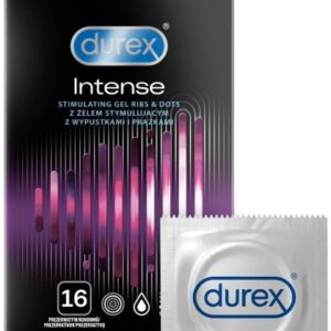 Durex Intense Orgasmic – vrúbkované kondómy (16 ks)