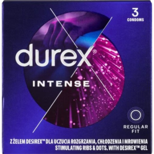 Durex Intense Orgasmic – vrúbkované kondómy (3 ks)