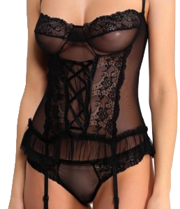 Čierny korzet Mercy, XXL–XXXL