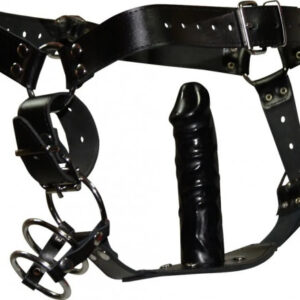 Postroj s análnym dildom Captive (14 cm), S–M