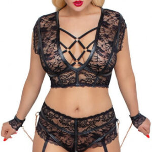 Plus size podväzkový komplet Decent Bondage, XXXXL