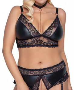 Plus size podväzkový komplet Celeste, XXXXL