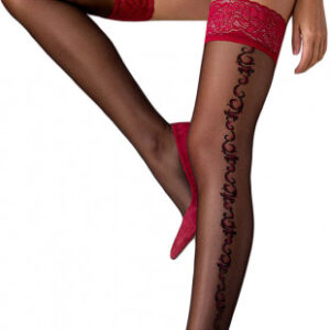 Passion samodržiace pančuchy Black Claret, XS–S