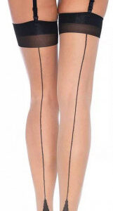 Plus size telové pančuchy Black Stripe