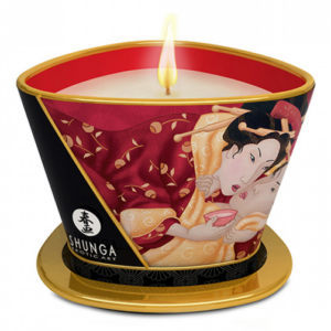 Shunga libido stimulujúca masážna sviečka Sparkling Strawberry (170 ml)