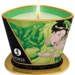 Shunga libido stimulujúca masážna sviečka Relaxing Green Tea (170 ml)