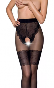 Passion pančuchy s otvorom v rozkroku Mademoiselle, M–L
