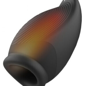 Ramrod Heating Squeezable Vibrating Stroker Black nahrievací stláčateľný masturbátor (15,5 cm)