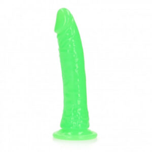 Svietiace realistické dildo s prísavkou Neon Night (20 cm), zelená