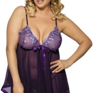 Plus size fialová košieľka Mysterious Love, XXXXL