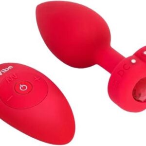 B-Vibe vibračný análny kolík Heart M/L s diaľkovým ovládaním (10,5 cm)