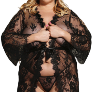 Plus size čipkovaný župan Veronica, XL–XXL