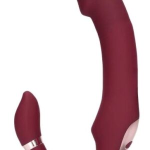 Shots Loveline Bendable Vibrating Strapless Strap on Merlot Grape