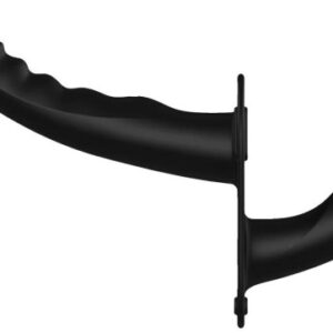 Dual Vibrating - Rechargeable - 10 Speed Silicone Ribbed Strap-On - Adjustable - Black