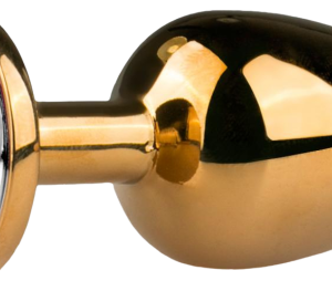 Easytoys Metal No.1 análne dildo s bielym kužeľom zlaté 2,5 cm