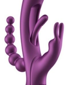 TRILUX Kinky Finger Rabbit Vibrator with Anal Beads Purple