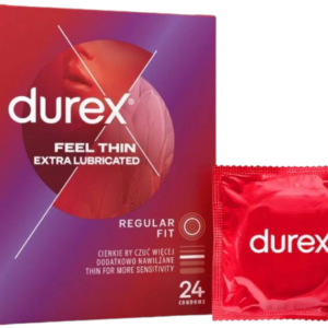 Durex Feel Thin Extra Lubricated – tenké kondómy (24ks)