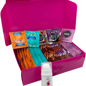 Súprava ochutených kondómov – Tasty pack (72 ks) + SE malinový lubrikačný gél 15 ml
