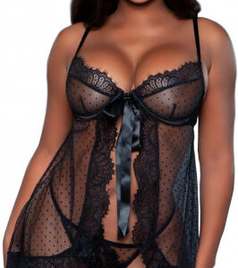 Čierna košieľka Goddess Babydoll, S