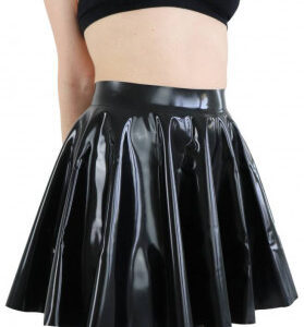 Čierna latexová sukňa Misty, XXL