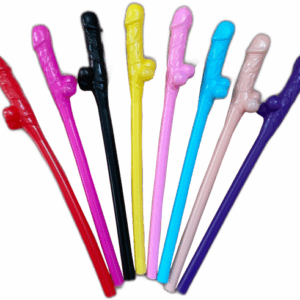 Žartovné plastové slamky Rainbow Party (8 ks)