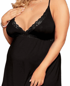 Plus size čierna košieľka Red Gemstone, XL–XXL