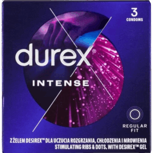 Durex Intense Orgasmic – vrúbkované kondómy (3 ks)