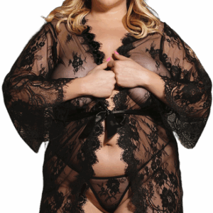 Plus size čipkovaný župan Veronica, XL–XXL