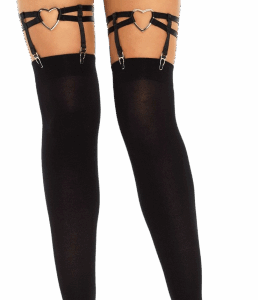 Leg Avenue Dual Strap Heart Garters 2332 Black