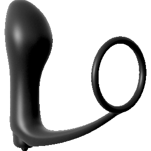 ASS GASM COCKRING PLUG BLACK s vibráciou