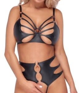 Set - podprsenka a nohavičky bez rozkroku Cottelli LINGERIE L