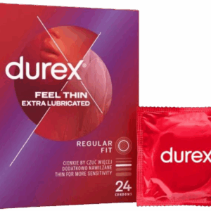 Durex Feel Thin Extra Lubricated – tenké kondómy (24ks)