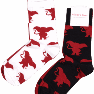 Merch – hravé slonie ponožky Růžový Slon (3 ks), S