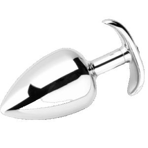 ZENN Smooth Metal Butt Plug with Diamond - Large