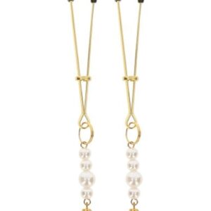 Taboom Nipple Play Tweezers With Pearls Gold