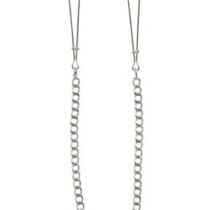 Taboom Nipple Play Tweezers With Chain Silver