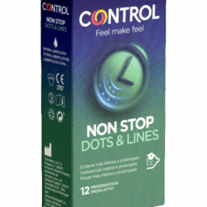Control Single: Non Stop, 12 long love condoms with ribs and dots