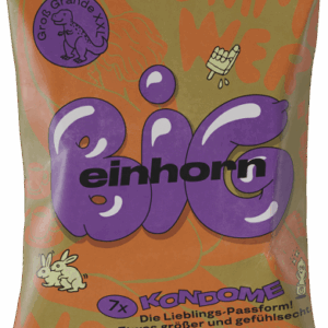 Einhorn Condoms: BIG, 7 large vegan condoms in the chips bag