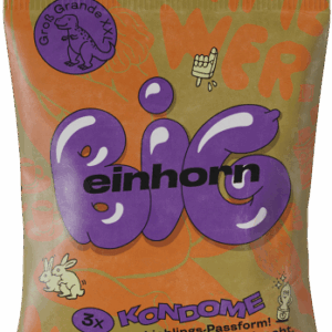 Einhorn Condoms: BIG, 3 large vegan condoms in the chips bag