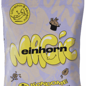 Einhorn Condoms: MAGIC, 3 thin vegan condoms in the chips bag