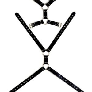 VIRGITE Pánske bondage body vo štýle harnessu MOD. 5 Čierne