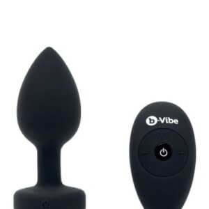b-Vibe vibračný análový kolík s drahokamom M/L čierny