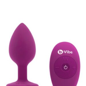 B-Vibe Vibračný šperk análny kolík S/M Fuchsiová