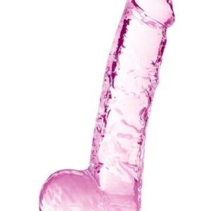Prírodný váš 15 cm krištáľový dildo ružový