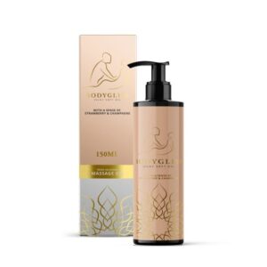 BODYGLISS - Masážny olej a lubrikant v jednom Jahody & Šampanské - 150 ml