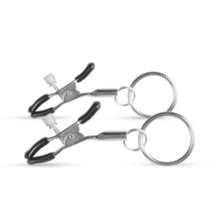 EASYTOYS FETISH COLLECTION Kovové svorky na bradavky s prsteňom