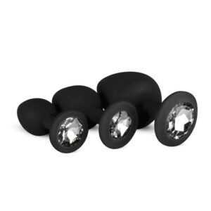 EASYTOYS Anal Collection Silikónová sada s diamantmi - Čierna