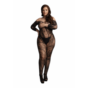 Čipkované body s rukávmi - Veľkosť Plus