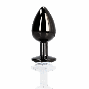 Análny kolík s drahokamom - Veľký - Gunmetal/Diamond