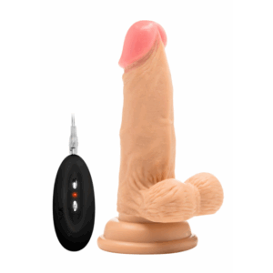 Vibrujúci realistický penis s mieškom - 6 / 15 cm